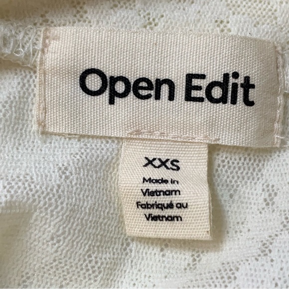 OPEN EDIT Long Sleeve Lace Bodysuit in Ivory - Picture 8 of 12